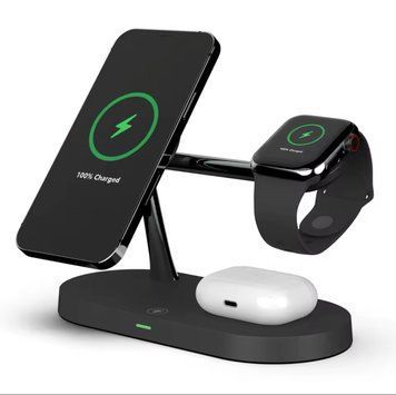 Беспроводная Док-станция 3-в-1 для iPhone, AirPods и iWatch T268 15W для Apple Black