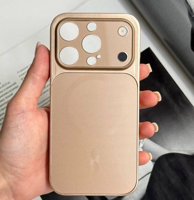 Чехол имитация стекла матовый в Style 17 с MagSafe для iPhone 14 Pro Gold