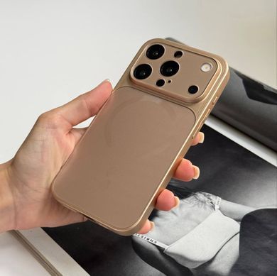 Чехол имитация стекла матовый в Style 17 с MagSafe для iPhone 14 Pro Gold