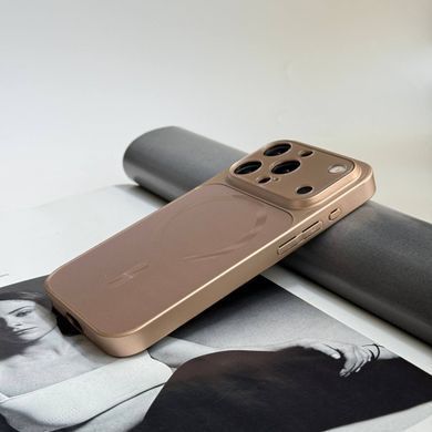 Чехол имитация стекла матовый в Style 17 с MagSafe для iPhone 14 Pro Gold