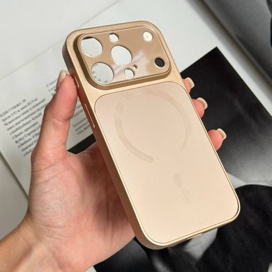 Чехол имитация стекла матовый в Style 17 с MagSafe для iPhone 14 Pro Gold