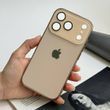 Чехол стеклянный с хромированным ободком Titanium Case для iPhone 17 Pro Max Gold