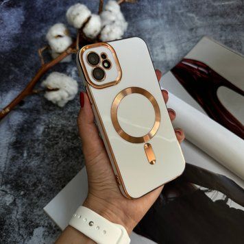 Чохол глянцевий силікон з Magsafe для iPhone 12 White