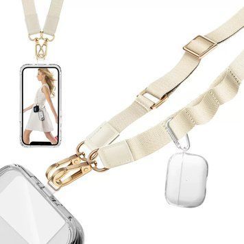 Кросбаді ремінець шнурок для iPhone з тримачем для AirPods Gold