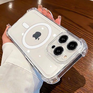 Чохол протиударний з повним захистом, посиленими кутами та MagSafe для iPhone 13 Pro Max Прозорий