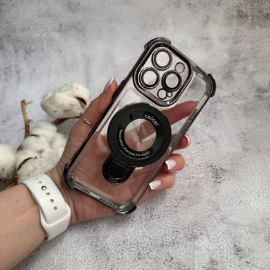 Чехол силиконовый ударопрочный с Magsafe и подставкой для iPhone 16 Pro Black