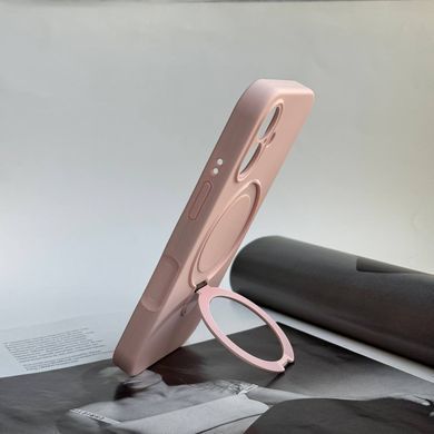 Силіконовий чохол з мікрофіброю і кільцем підставкою для iPhone 16 Pink Sand