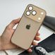 Чехол стеклянный с хромированным ободком Titanium Case для iPhone 17 Pro Max Gold