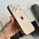 Чехол стеклянный с хромированным ободком Titanium Case для iPhone 17 Pro Max Gold