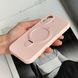 Силіконовий чохол з мікрофіброю і кільцем підставкою для iPhone 16 Pink Sand