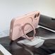 Силіконовий чохол з мікрофіброю і кільцем підставкою для iPhone 16 Pink Sand