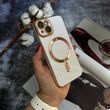 Чехол глянцевый силикон с Magsafe для iPhone 14 White