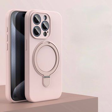 Силиконовый чехол с MagSafe и подставкой для iPhone 12 Pro Pink Sand