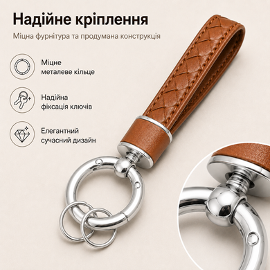 Шкіряний брелок ремінець для ключів і телефону для Apple Brown