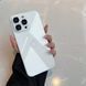 Стеклянный глянцевый чехол из лого Metal lens для iPhone 12 Pro White