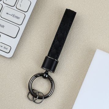 Шкіряний брелок ремінець для ключів і телефону для Apple Black