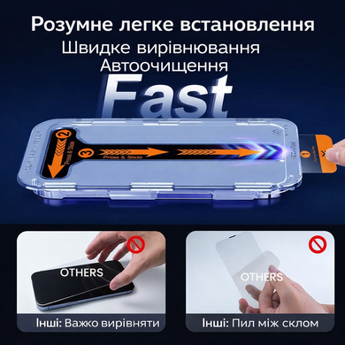 Захисне скло Crystal HD з рамкою для поклейки для iPhone 17 Pro Max Прозорий