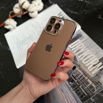 Чехол матовый имитация стекла Desert Titanium для iPhone 17 Dark Gold