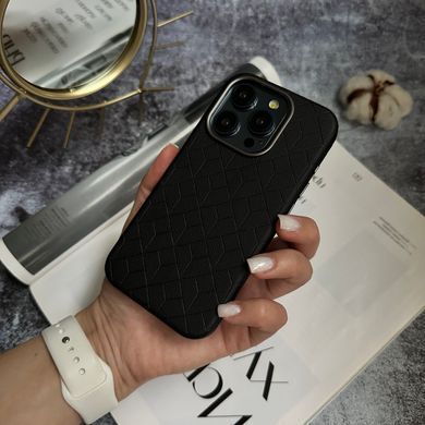 Чехол кожаный Luxury leather case с магнитом MagSafe для iPhone 16 Pro Max Black