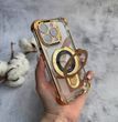 Чохол силіконовий ударостійкий з Magsafe і підставкою для iPhone 14 Pro Gold
