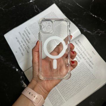 Чехол противоударный с углами и Magsafe для iPhone 11 Прозорий