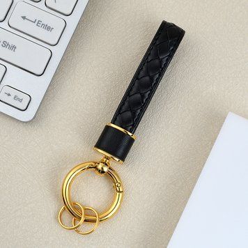 Шкіряний брелок ремінець для ключів і телефону для Apple Black