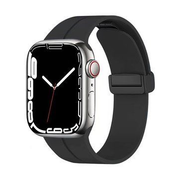 Силиконовый ремешок с магнитной застежкой для Apple Watch 38|40|41|42 (10 series) mm Black
