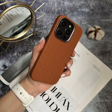 Чехол кожаный Luxury leather case с магнитом MagSafe для iPhone 16 Pro Max Coffee