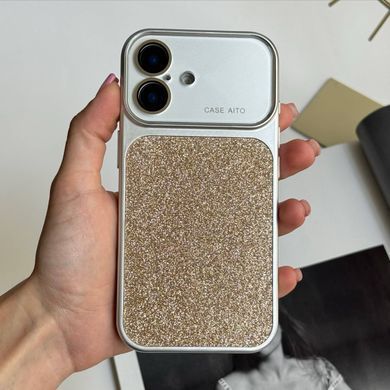 Чохол протиударний з блискітками Shine для iPhone 16 Gold