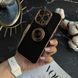 Чехол глянцевый силикон с кольцом держателем для iPhone 13 Pro Black