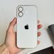 Чехол матовый стеклянный с цветным ободком Titanium Case для iPhone 17 White