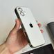 Чехол матовый стеклянный с цветным ободком Titanium Case для iPhone 17 White