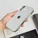 Чехол матовый стеклянный с цветным ободком Titanium Case для iPhone 17 White